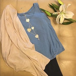 Periwinkle linen tank.